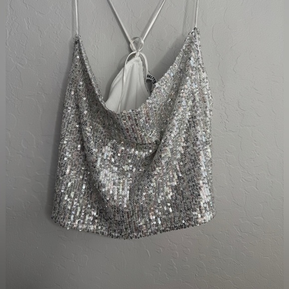 Walter Baker Silver Sequin Cynthia Crop Top size XS - Picture 4 of 9